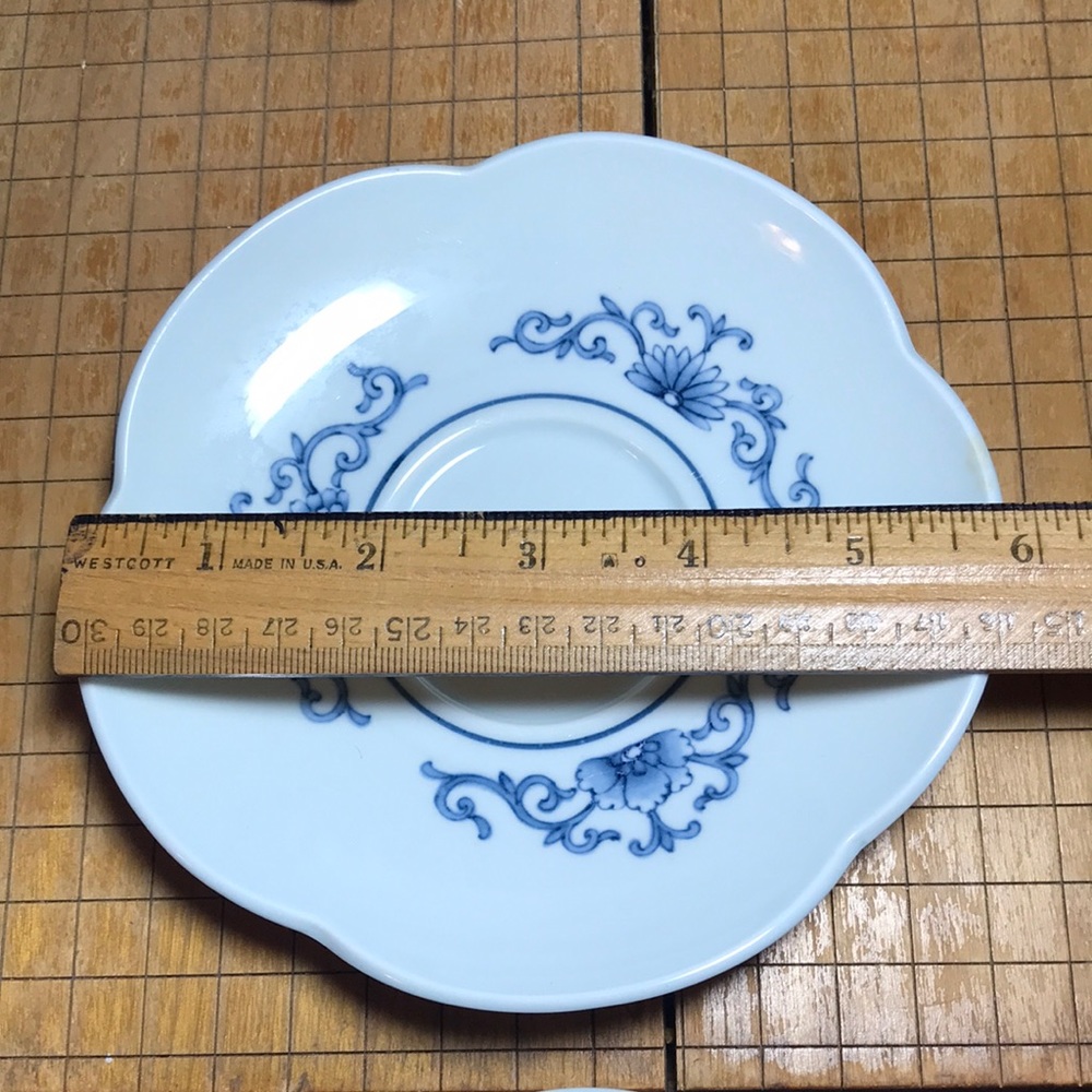 Noritake Cup Saucer Set of 3 Versatone Orient Sometsuke B352W17 Japan - Picture 4 of 13